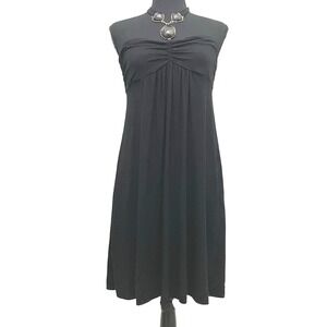 Vintage Honey Punch Tube Top Dress Halter Necklace Black Y2K NWT Large‎ USA Made